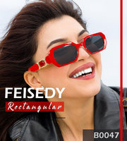 ÉÌƷͼƬ 27 | B0CNPQGQRW | FEISEDY Retro Rectangle Sunglasses for Women Men Classic Square Rhinestone Frame Sun Glasses Polygon Designer UV400 B0047