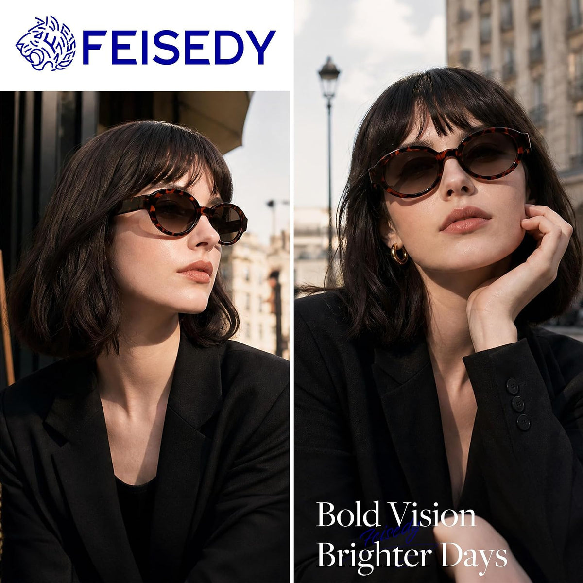 ÉÌƷͼƬ 19 | B0H1WBQD3Y | FEISEDY Retro Oval Y2K Polarized Sunglasses for Women Men B0442