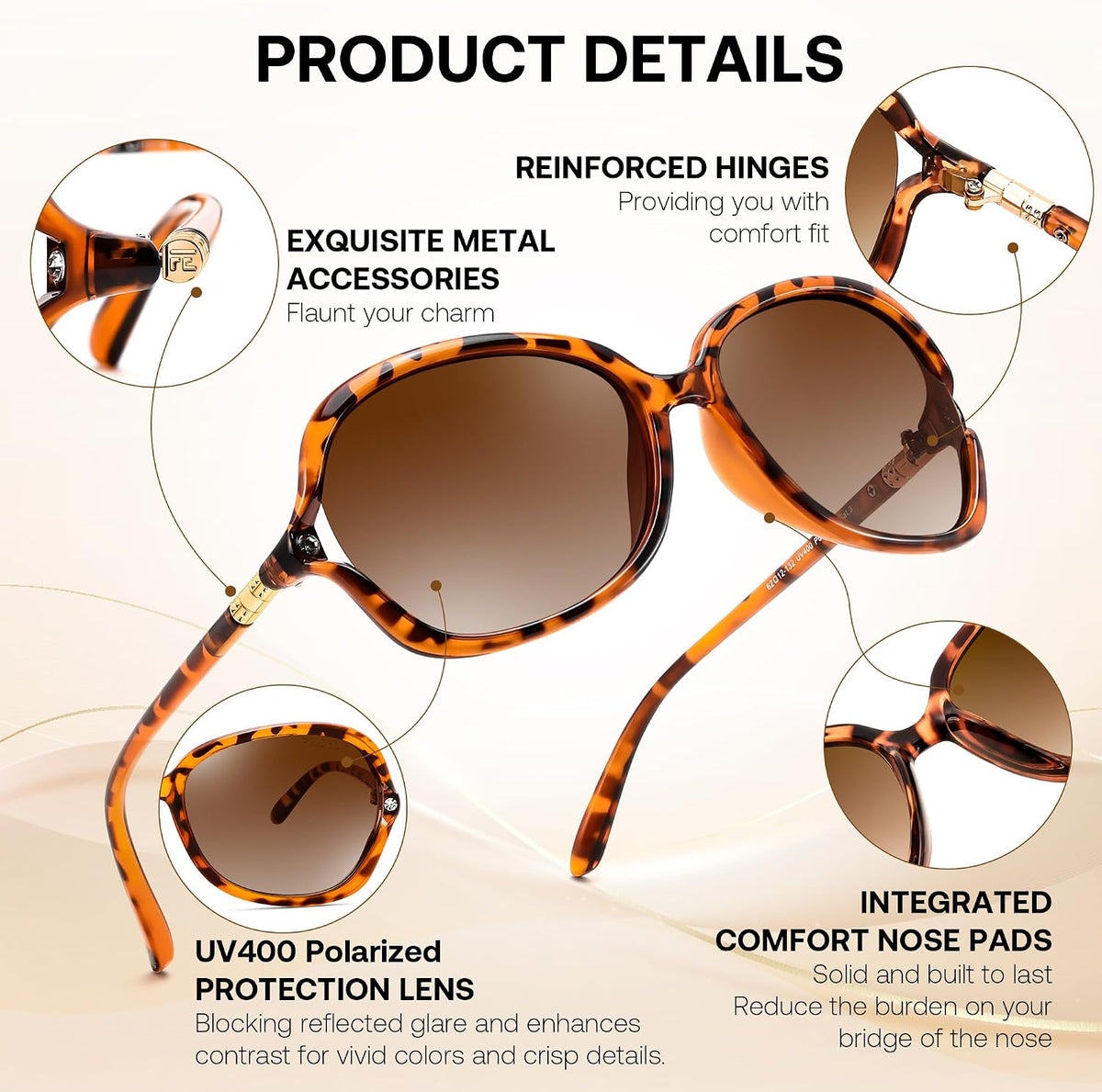 ÉÌƷͼƬ 33 | B0H8N71P98 | FEISEDY Fashion Polarized Sunglasses for Women Butterfly UV400 B0424