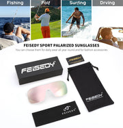 ÉÌƷͼƬ 8 | B0CWTZ9491 | FEISEDY Fashion Polarized Sunglasses Oversized One Piece Reflective Lens Sports Sun Glasses B0122
