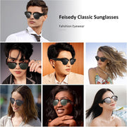 ÉÌƷͼƬ 6 | B0D5HQDPLZ | FEISEDY Semi-Rimless Sunglasses for Men Women Classic Sun Glasses Retro Metal Frame Shades UV400 Protection B0185