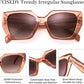 商品图片 44 | B0CNCTSQ2Z | FEISEDY Trendy Polarized Sunglasses, Oversized Irregular TR Frame for Women Men, Retro Shades UV400 B0016