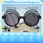 ÉÌƷͼƬ 6 | B0CQBTQZFP | FEISEDY Baby Polarized Round Sunglasses Flexible Rubber Shades with Strap for Infant Toddler Newborn Age 0-24 Months B0060