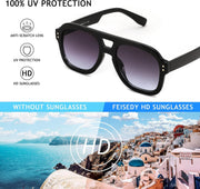 ÉÌƷͼƬ 86 | B09KV1MSHN | FEISEDY Aviator Sunglasses For Women Men Square Chunky Trendy Eyewear B2846