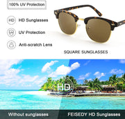 ÉÌƷͼƬ 7 | B093PN4RN2 | FEISEDY Sunglasses for Men Women Finish Semi-Rimless Frame Driving Sun glasses Mirror Lens 100% UV Blocking B2242 (3 Pack)