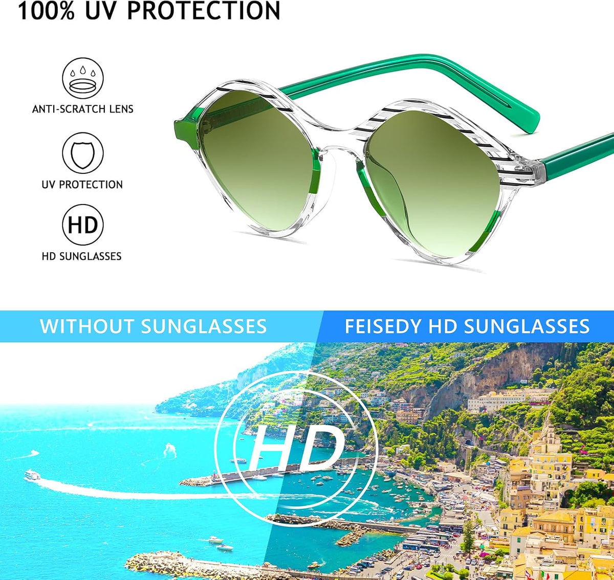 ÉÌƷͼƬ 20 | B0DJ6Y4Z5K | FEISEDY Sunglasses Womens Trendy Rectangle Retro Y2K Classic Sun Glasses Fashion Square UV400 Protection B0235