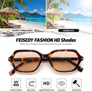 ÉÌƷͼƬ 19 | B0HJYQR9BW | FEISEDY Classic Square Sunglasses for Women Men, Retro Trendy Shades B0493