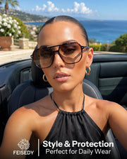 ÉÌƷͼƬ 21 | B0H71K72HH | FEISEDY Retro Aviator Sunglasses for Women Men 70s Square Sun Glasses B0281