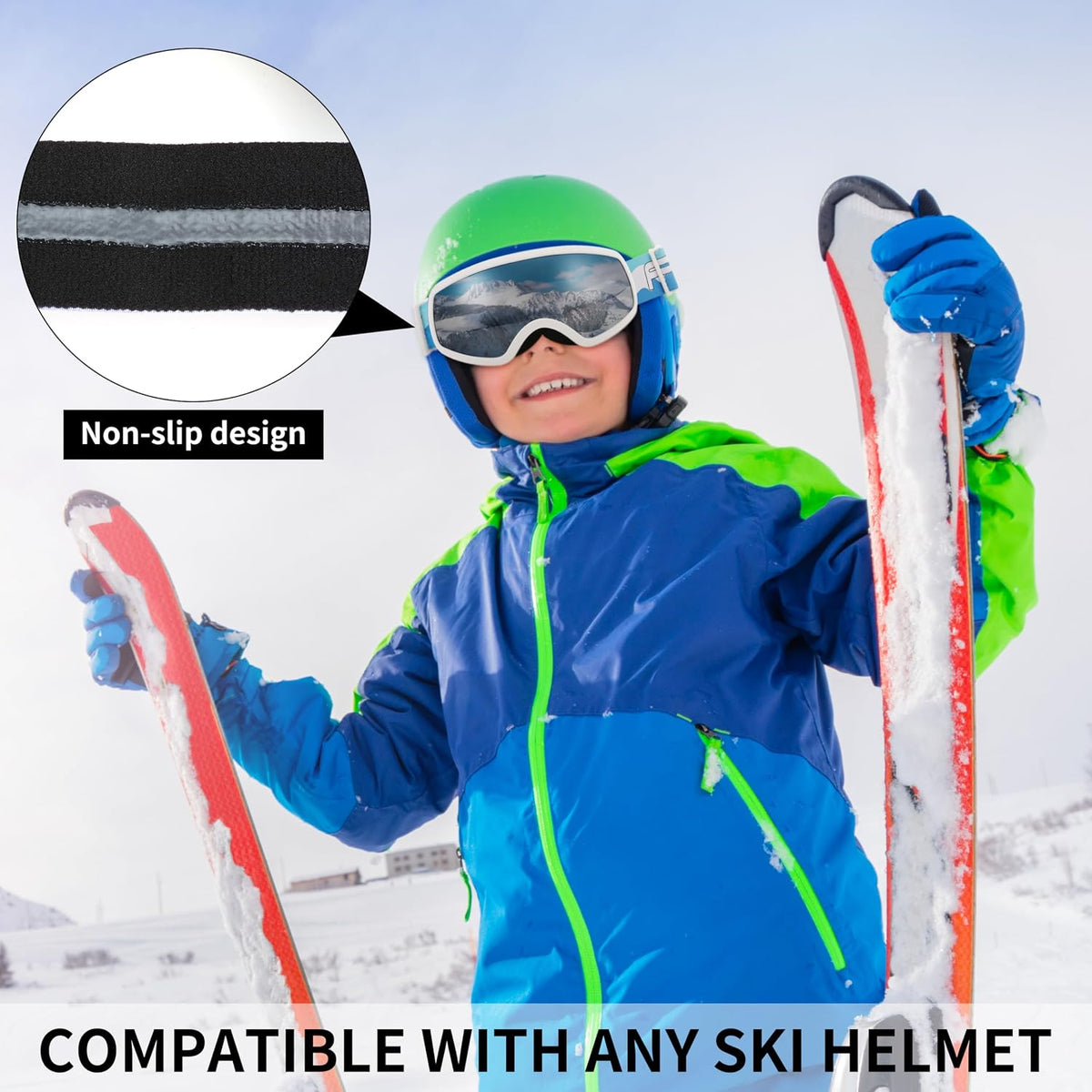 商品图片 20 | B0CHF64BPK | FEISEDY Kids Ski Goggles,Snowboard Goggles for Boys Girl Youth,OTG Anti Fog UV Protection Snow Goggles B0019