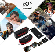 ÉÌƷͼƬ 21 | B094CJFYW6 | FEISEDY Vintage Square Polarized Sunglasses for Women Men Havana Thick Wrap Around Sun Glasses UV400 B2703