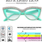 商品图片 29 | B0BLH5NHK8 | FEISEDY Diamond Blue Light Blocking Glasses Cat Eye Rhinestone Women Oversized Anti Eyestrain Computer Glasses Frame B2358