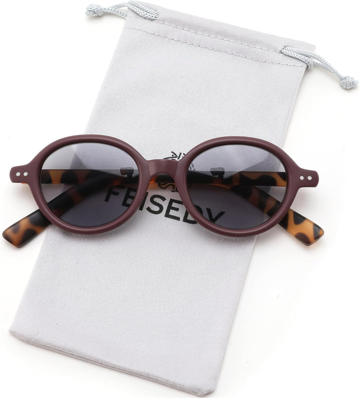 Red Frame + Grey Lens / 2.5 x | B0GYWKBHLK | FEISEDY Reading Glasses for Women Men Retro Oval Reader Sunglasses B1379