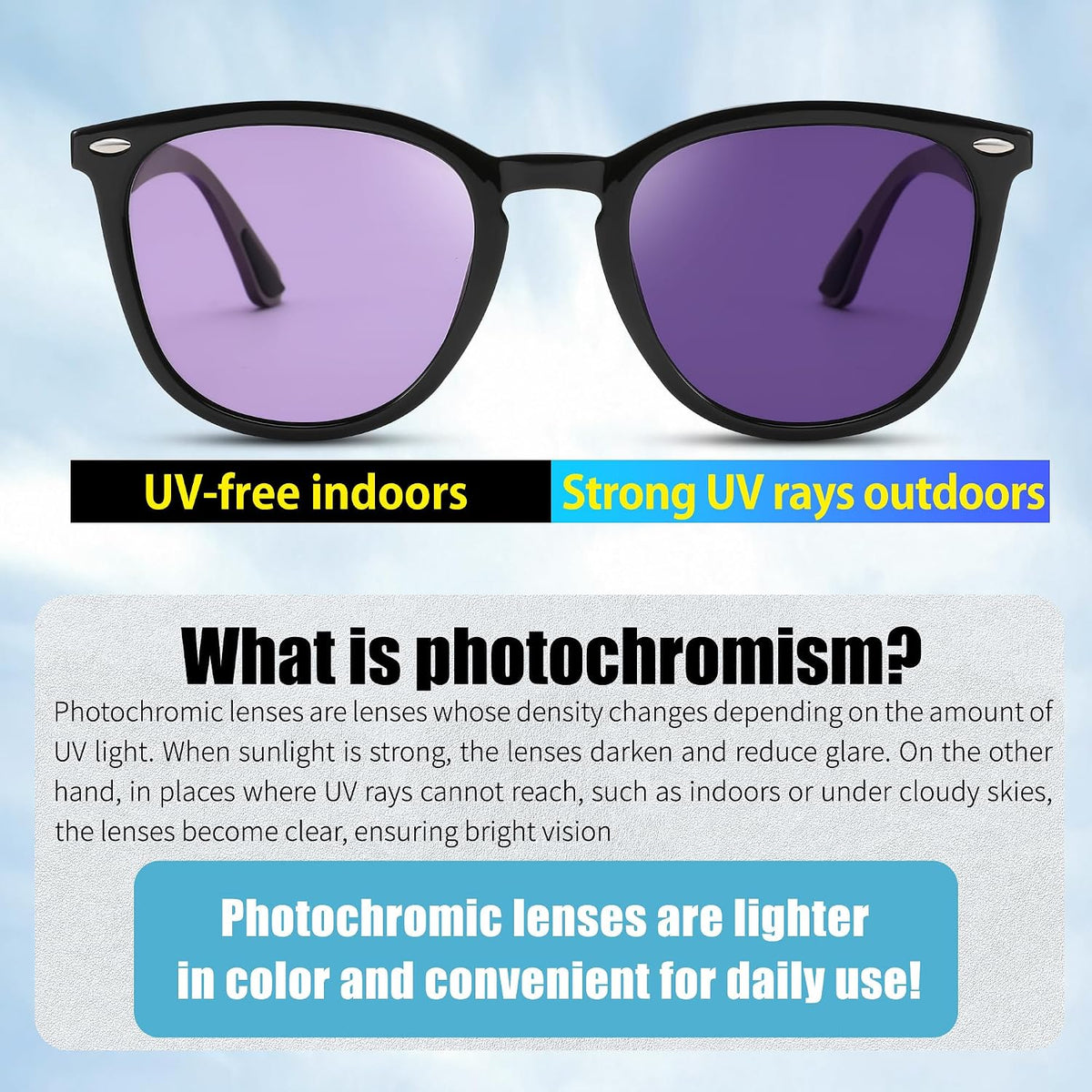 ÉÌƷͼƬ 14 | B0D8725HBS | FEISEDY Retro Photochromic Classic Polarized Sunglasses for Women Men Trendy Style Vintage Sunnies B1123