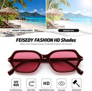 ÉÌƷͼƬ 47 | B0HJYQR9BW | FEISEDY Classic Square Sunglasses for Women Men, Retro Trendy Shades B0493