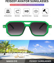 ÉÌƷͼƬ 107 | B09YTJ4FQZ | FEISEDY Vintage Square 70s Flat Aviator Sunglasses Women Men Classic Retro Stylish Frame UV400 Sunglasses B2622