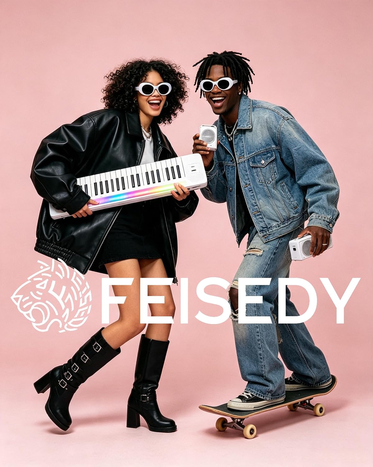 ÉÌƷͼƬ 76 | B074H8KFSZ | FEISEDY Sunglasses White Oval Clout Goggles for Women Men Retro Round Trendy Rimmed Clueless Costume Frame B2253