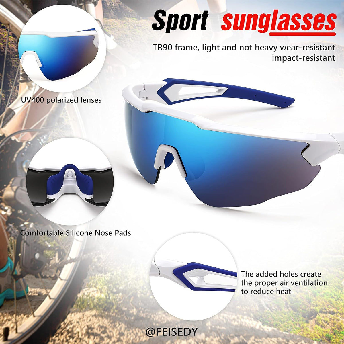 ÉÌƷͼƬ 33 | B0C3VXWRTK | FEISEDY Youth Sport Polarized Sunglasses for 8-16 Cycling Running Driving Baseball Goggles Glasses B0011