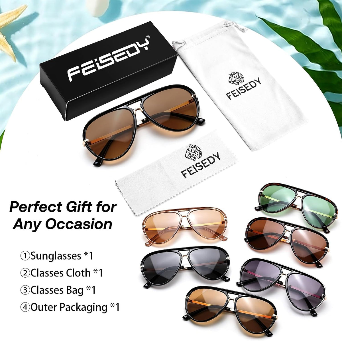 ÉÌƷͼƬ 49 | B0GYVVZBQM | FEISEDY Classic Aviator Sunglasses UV400 Protection for Women Men B0461