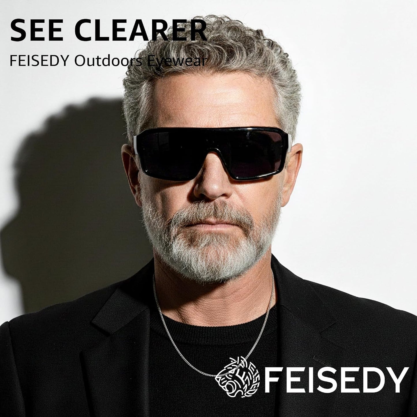 商品图片 9 | B0FWBV3SMZ | FEISEDY Oversized Square Fit Over Glasses Sunglasses for Men Women B0332