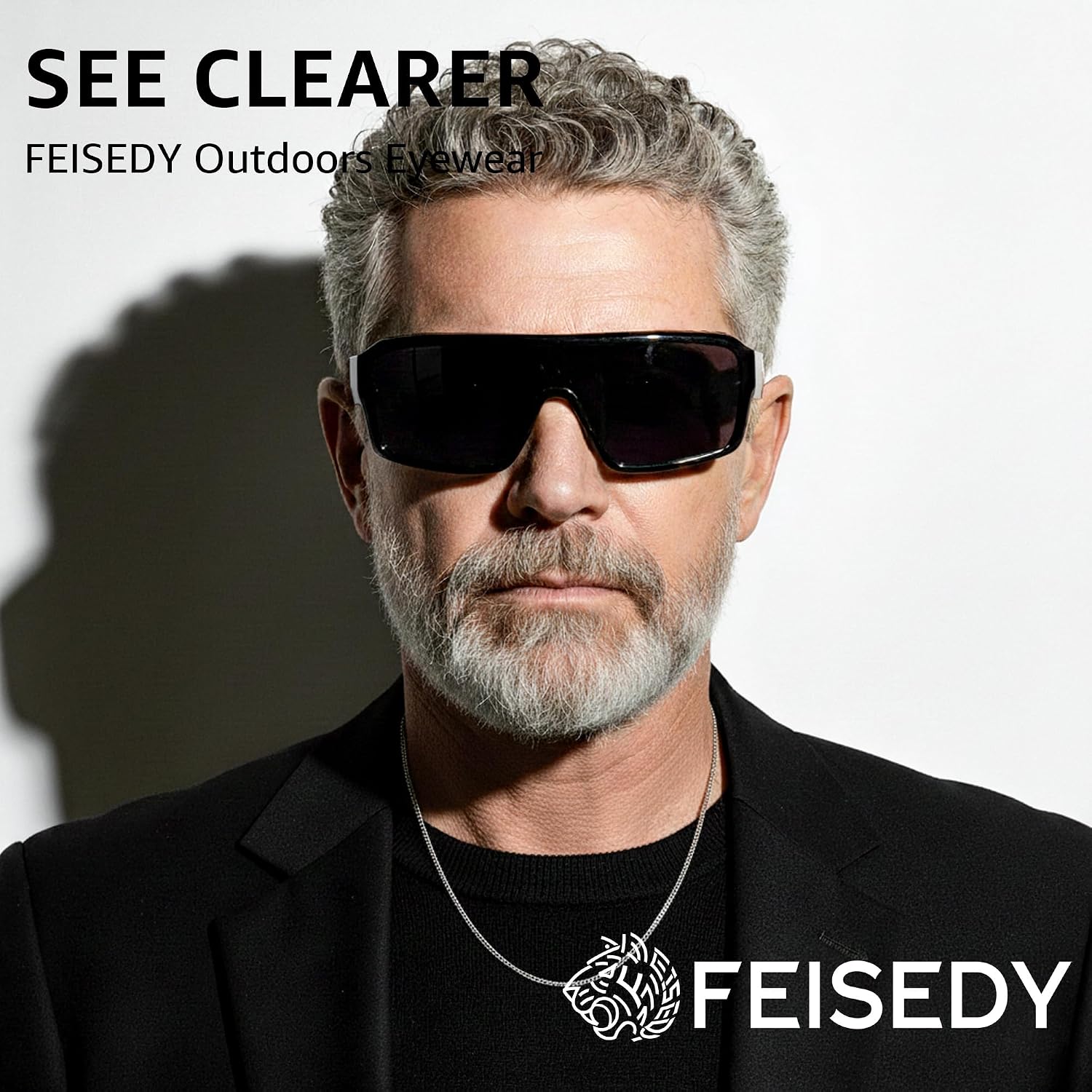 商品图片 9 | B0FWBV3SMZ | FEISEDY Oversized Square Fit Over Glasses Sunglasses for Men Women B0332
