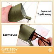 ÉÌƷͼƬ 15 | B0FKBLV8J9 | FEISEDY 2Pack Portable Glasses Case with Clip Hook, Soft Leather Eyeglass case Bag, Slim Sunglasses Pouch B0313