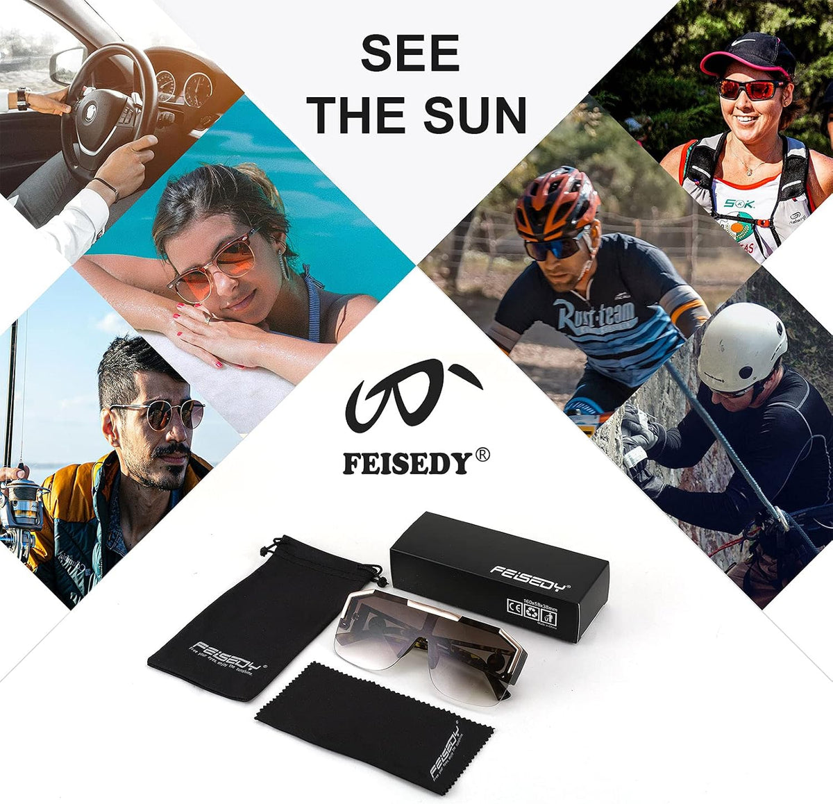 ÉÌƷͼƬ 24 | B09L4V27YS | FEISEDY Square Oversized Sunglasses for Men Women Flat Top B2765