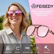 ÉÌƷͼƬ 48 | B0DSVK9L2R | FEISEDY Retro Aviator Polarized Sunglasses Women Men Outdoors B0260