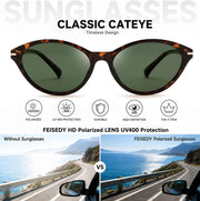 ÉÌƷͼƬ 16 | B0HBV67DG3 | FEISEDY Retro Polarized Cat Eye Sunglasses for Women Men UV400 B0466