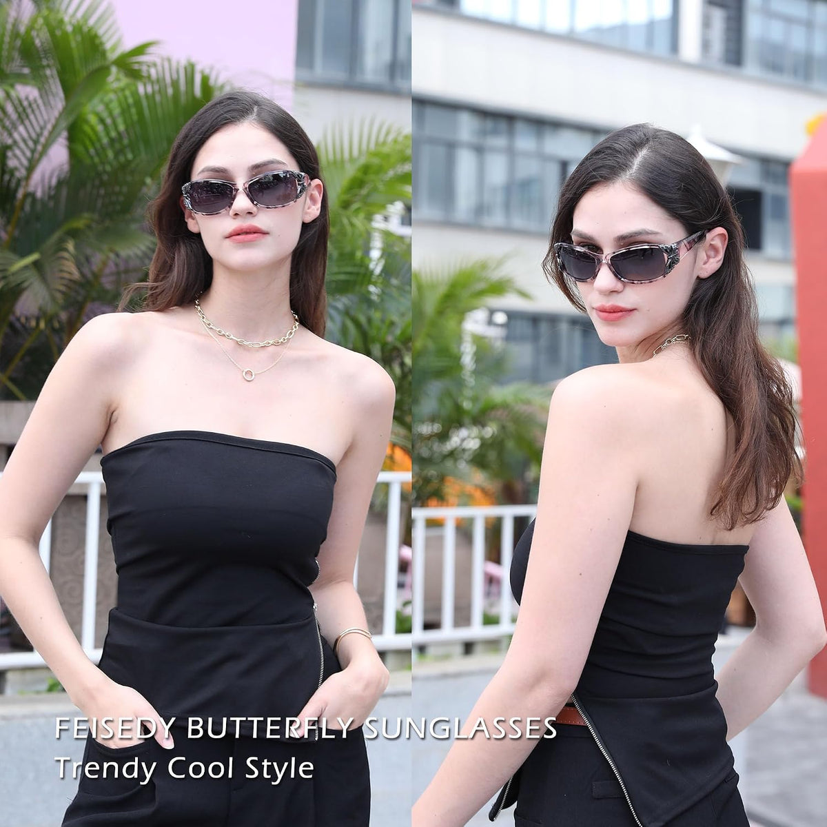 ÉÌƷͼƬ 59 | B0CNRQ7WVZ | FEISEDY Y2K Women Polarized Sunglasses Butterfly Wrap Around UV400 Shades