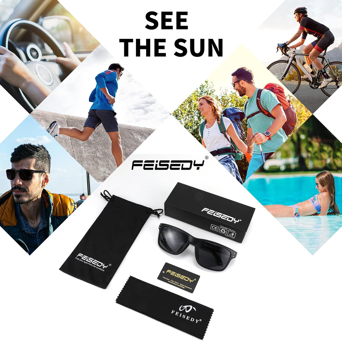 ÉÌƷͼƬ 31 | B09P11P3PC | FEISEDY Polarized Sports Sunglasses for Men Women, Classic Fishing Driving Cycling Goggles, UV400 Protection B2234