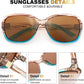 商品图片 24 | B0FZKDK786 | FEISEDY Polarized Sunglasses for Women Classic Vintage UV400 Shade | Trendy Square Wraparound Ladies Sun Glasses B0309