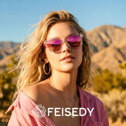 ÉÌƷͼƬ 11 | B07M9V125F | FEISEDY Polarized Vintage Sunglasses American Womens Square Jackie O Cat Eye Sunglasses B2451
