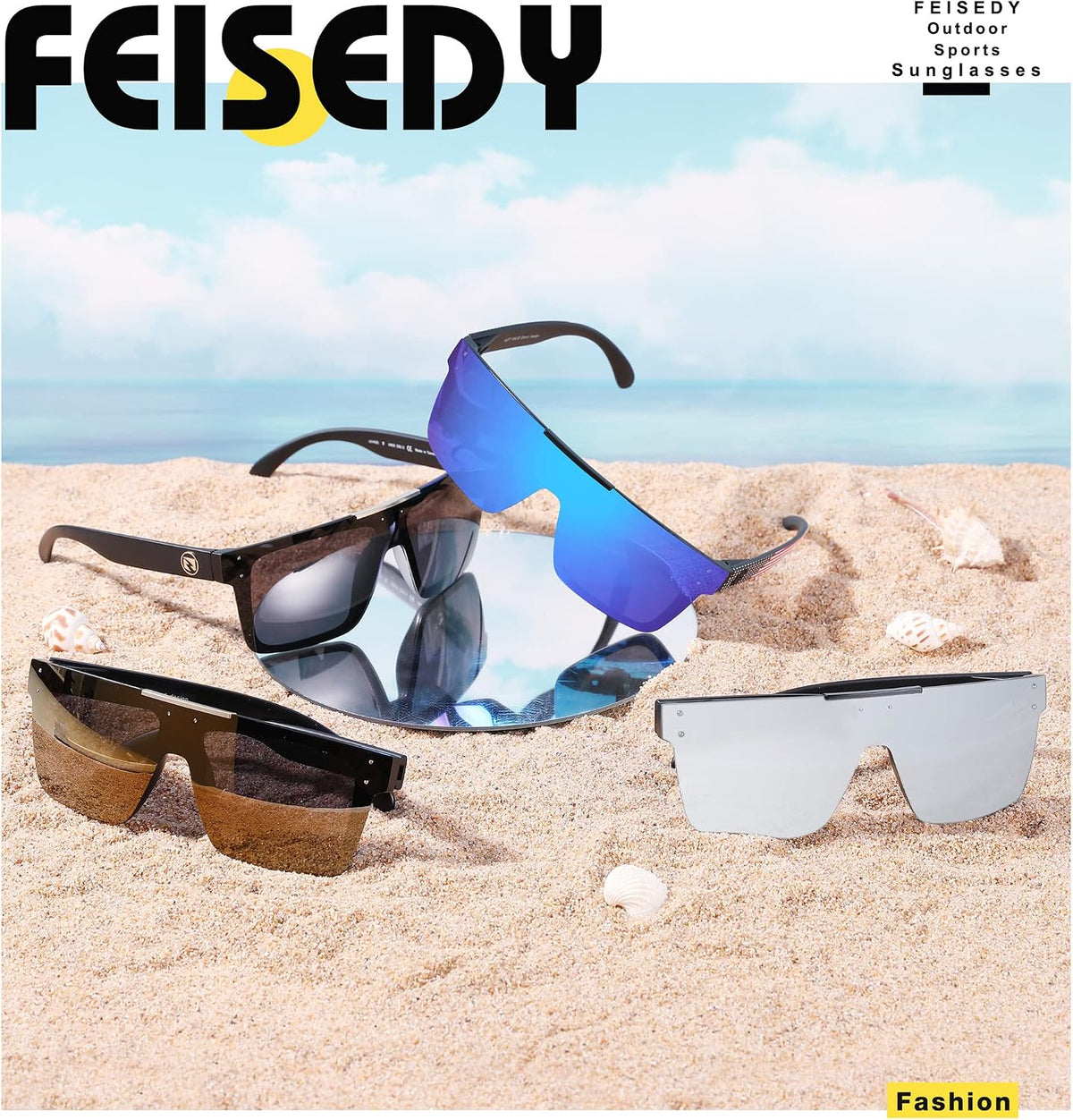 ÉÌƷͼƬ 62 | B0BZ4J86KV | FEISEDY Polarized Sunglasses for Men, Z87 Oversized Square Flat Top B2990