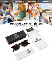 ÉÌƷͼƬ 11 | B0H83DD892 | FEISEDY Retro Thick Polarized Square Sunglasses for Women Men B0458