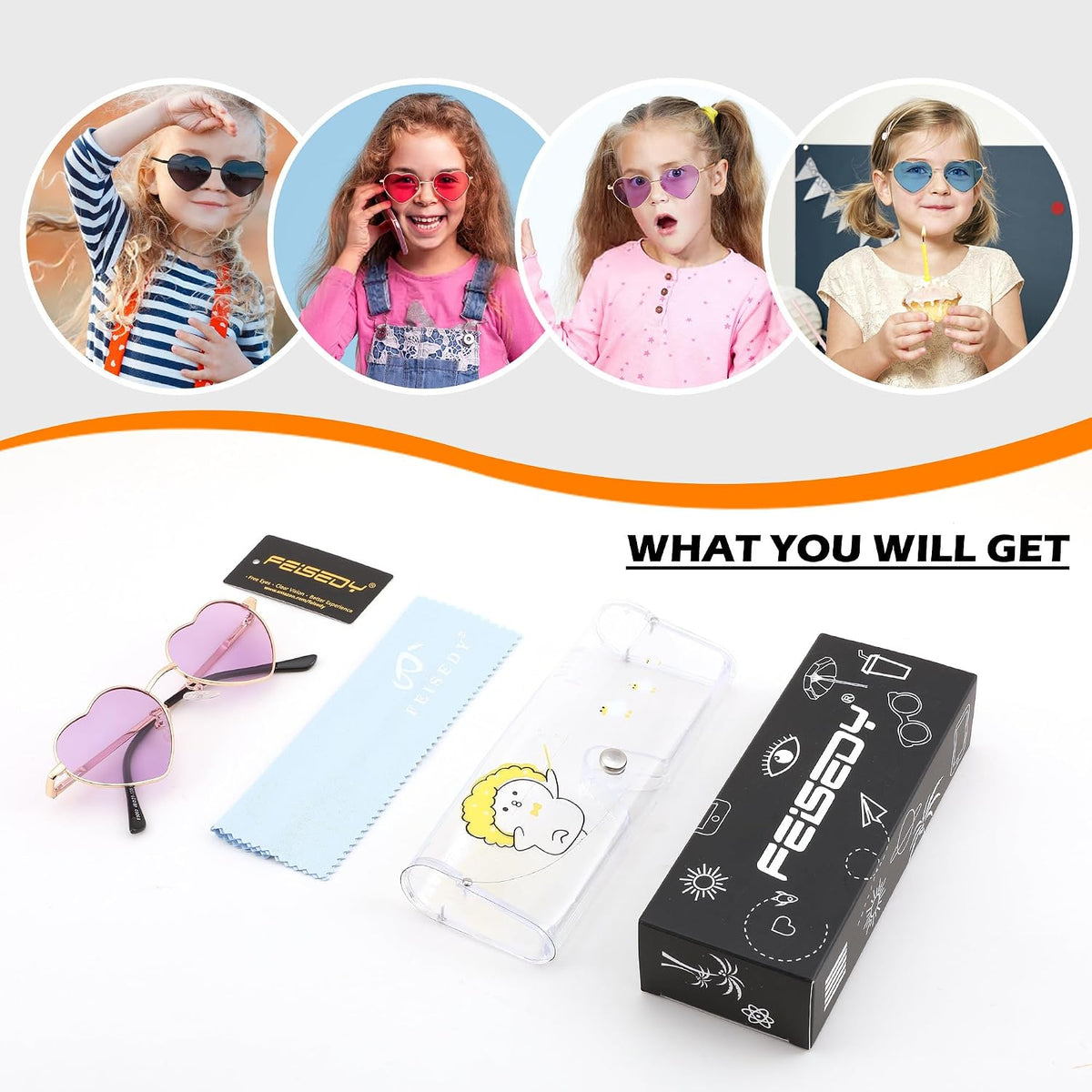 ÉÌƷͼƬ 7 | B0CGZFPWJZ | FEISEDY Polarized Heart Sunglasses for Women Men, UV400 Protection B2851