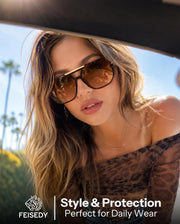 ÉÌƷͼƬ 33 | B0H71K72HH | FEISEDY Retro Aviator Sunglasses for Women Men 70s Square Sun Glasses B0281