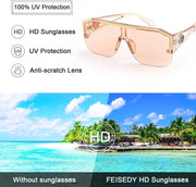 ÉÌƷͼƬ 76 | B09L4V27YS | FEISEDY Square Oversized Sunglasses for Men Women Flat Top B2765