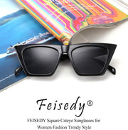 ÉÌƷͼƬ 102 | B0C5378735 | FEISEDY Vintage Square Cat Eye Sunglasses Women Trendy Cateye Sunglasses B2473