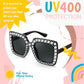 商品图片 5 | B0CFHLB4YT | FEISEDY Kids Sunglasses for Girls Oversized Square Sparkling Party Sun Glasses Lightweight Fashion Shades B0053