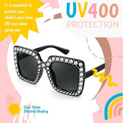 ÉÌƷͼƬ 5 | B0CFHLB4YT | FEISEDY Kids Sunglasses for Girls Oversized Square Sparkling Party Sun Glasses Lightweight Fashion Shades B0053