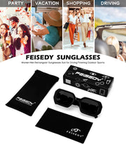 ÉÌƷͼƬ 5 | B0CNPQGQRW | FEISEDY Retro Rectangle Sunglasses for Women Men Classic Square Rhinestone Frame Sun Glasses Polygon Designer UV400 B0047