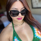 商品图片 4 | B0BJ71VZCB | FEISEDY Women's Fashion Sunglasses, Oversized Square Frame with Pearl Sparkling, Polarized UV Protection B2821