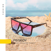 ÉÌƷͼƬ 101 | B09H6XXSDN | FEISEDY Oversized Sunglasses Mens Womens Flat Top Square Trendy Visor Shades UV400 B2470