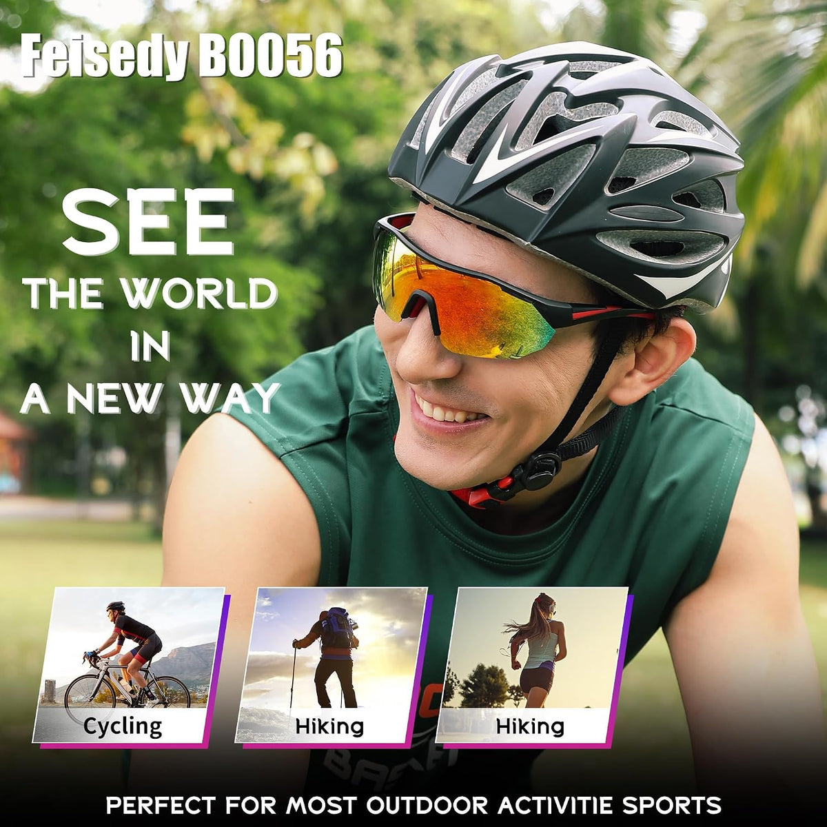 ÉÌƷͼƬ 24 | B0CNCBXTDV | FEISEDY Polarized Sunglasses Baseball Lightweight Frame Men Women Sports Cycling Sun Glasses for MTB UV400 Protection B0056
