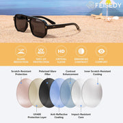 ÉÌƷͼƬ 5 | B0H79Y4V6B | FEISEDY Retro Aviator Square Polarized Sunglasses Women Men Trendy B0444