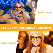 ÉÌƷͼƬ 142 | B0C5378735 | FEISEDY Vintage Square Cat Eye Sunglasses Women Trendy Cateye Sunglasses B2473