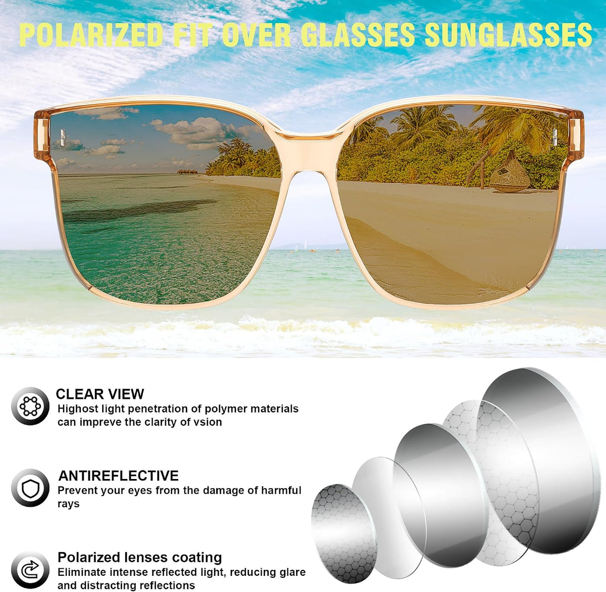 ÉÌƷͼƬ 6 | B0DS5D4WB4 | FEISEDY Sunglasses That Fit Over Glasses for Women Men UV400 B0269