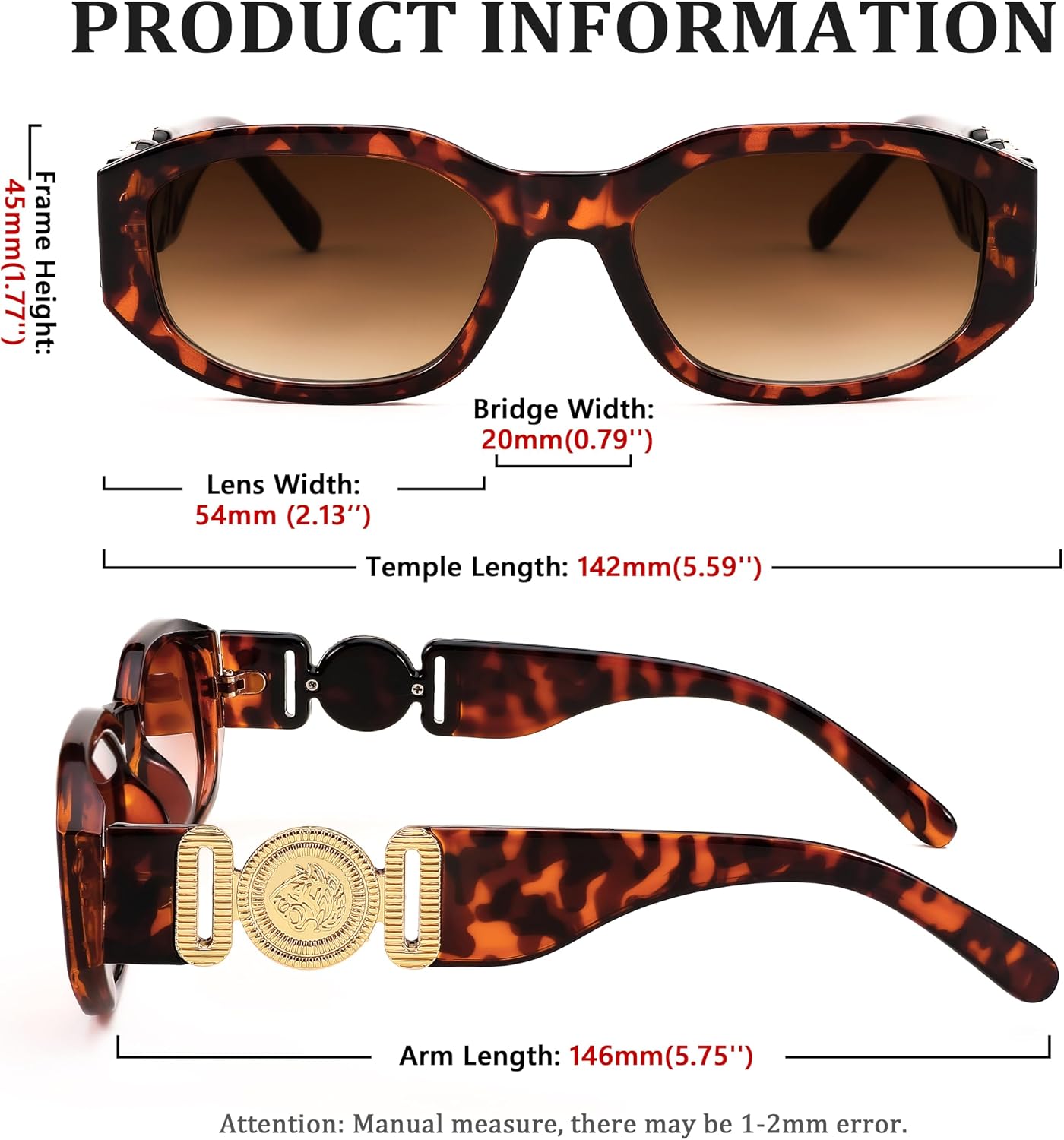 商品图片 44 | B0B5V7T75J | FEISEDY Retro Trendy Rectangle Sunglasses Women Men Narrow Shades B2322