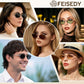 商品图片 7 | B0GX9GL5XF | FEISEDY Polarized Oval Metal Sunglasses for Women Men Classic Retro B0439