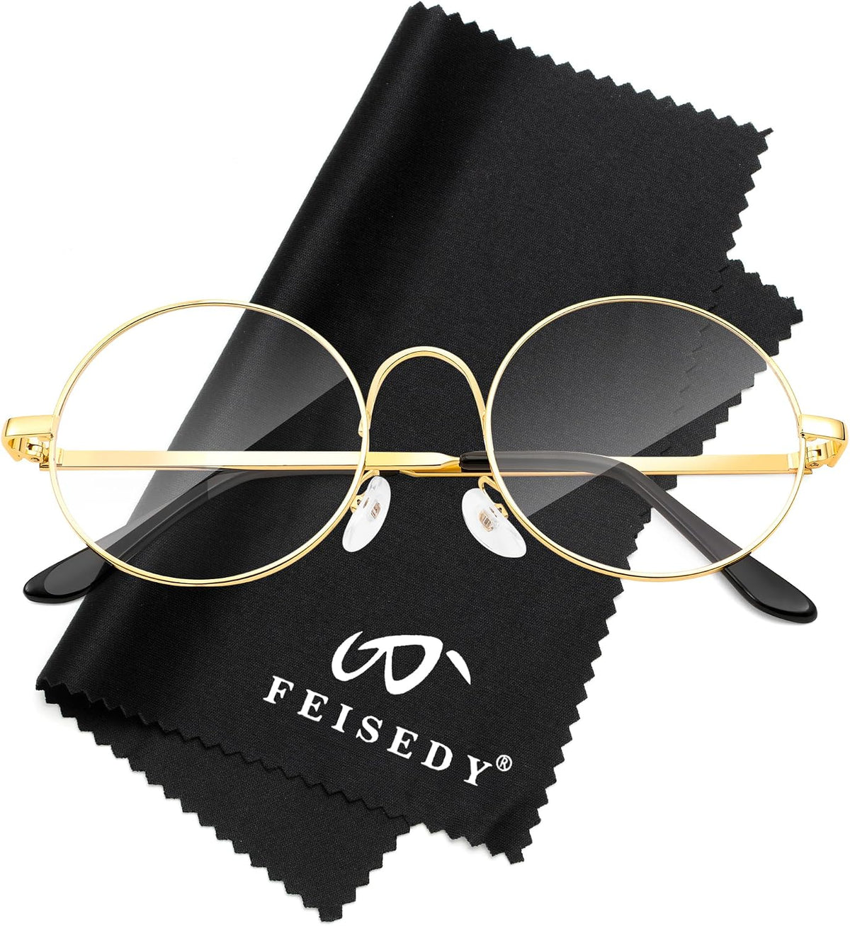 商品图片 13 | B0DSPCTJN4 | FEISEDY Metal Round Glasses for Men Women Retro Nerd Eyeglasses Classic Clear Lens Frame Costume Accessories B0275